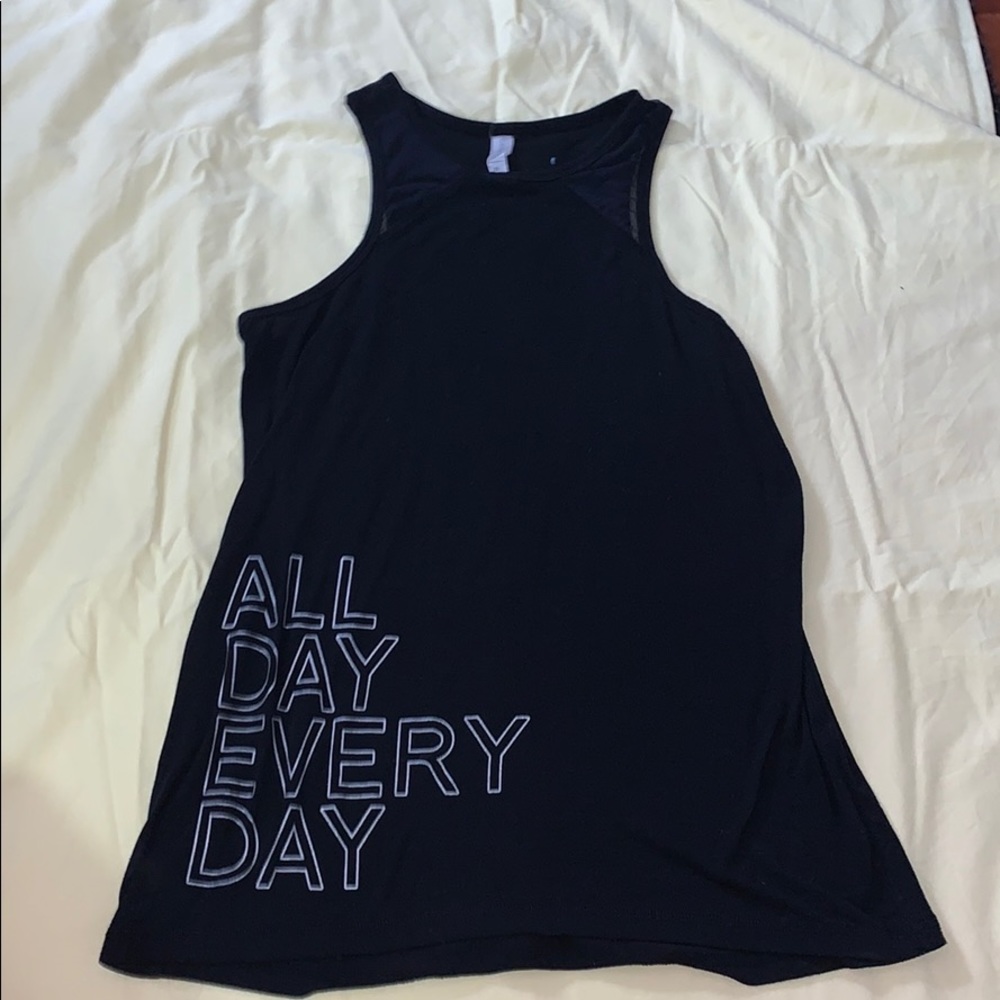black athletic tank top